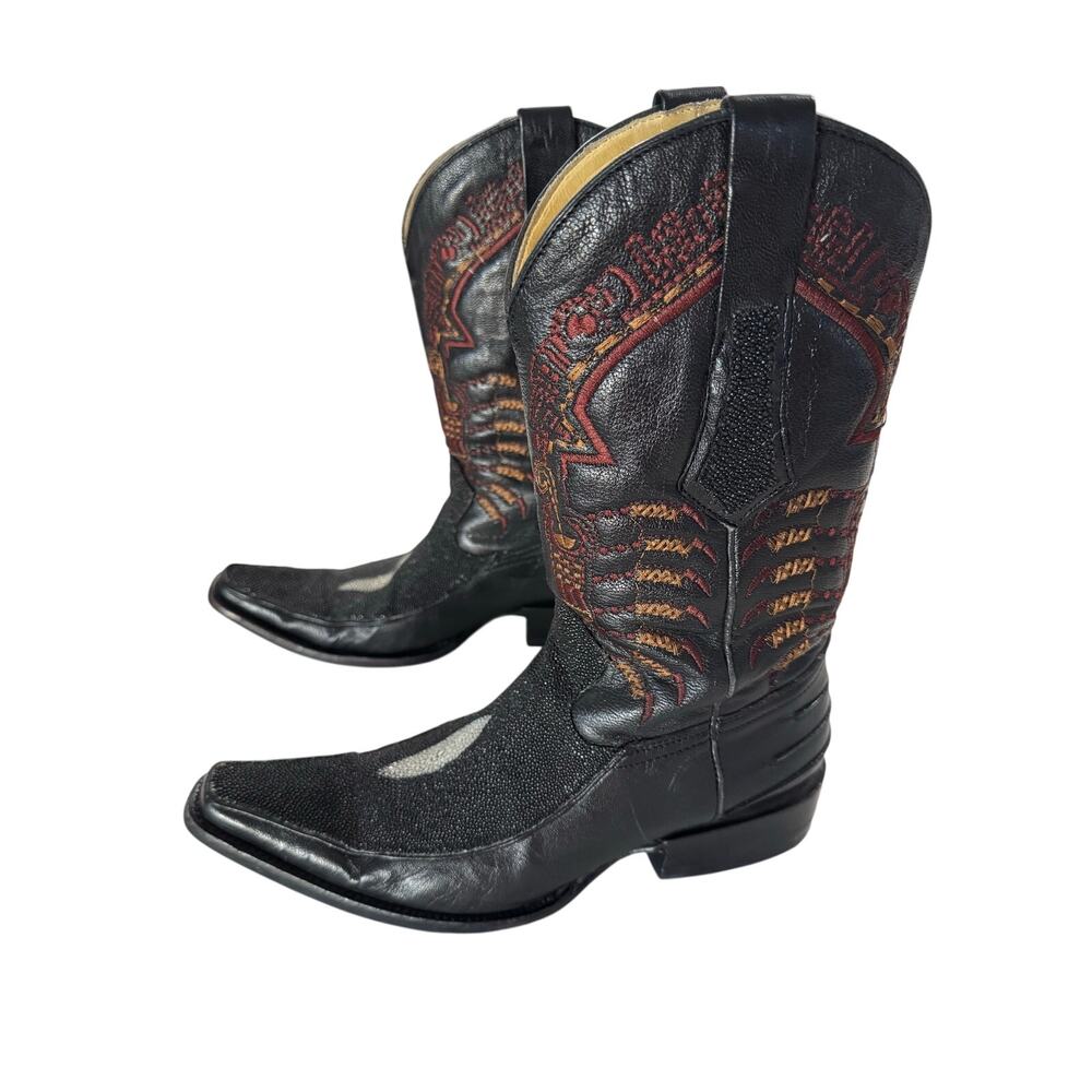 Red Diamond Manta Ray Stingray Boots Black Men’s Size 6